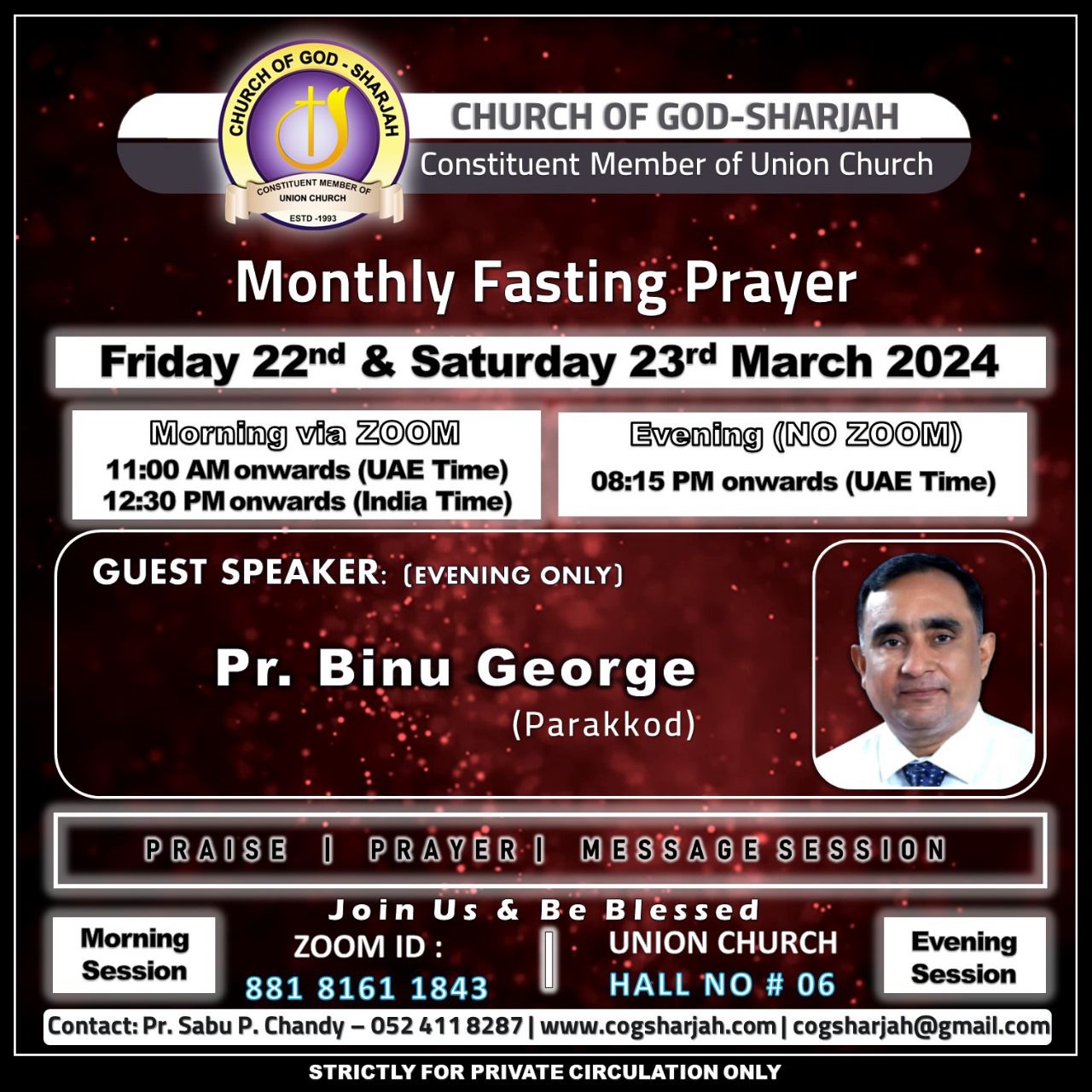 Monthly Fasting Prayer